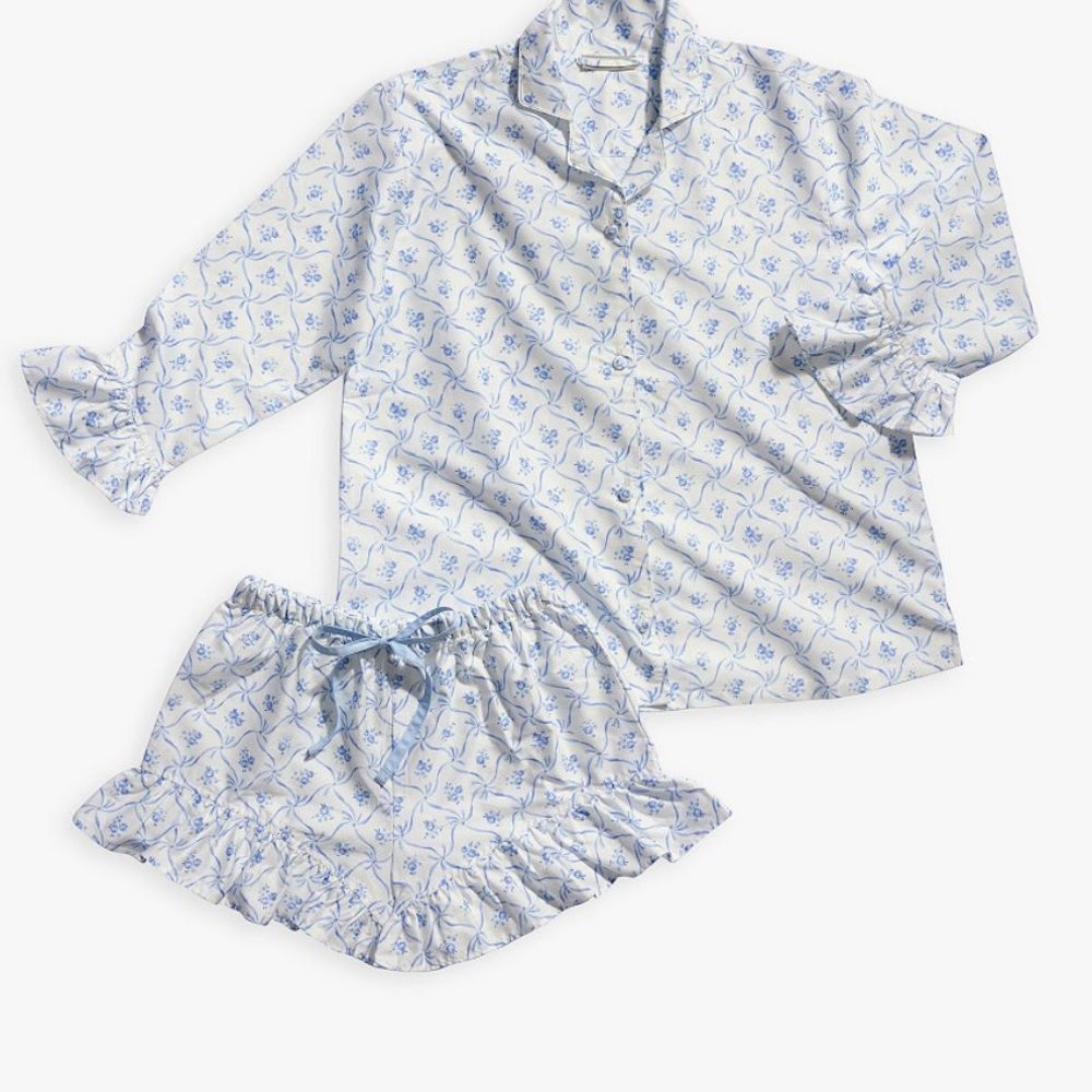 LoveShackFancy x Pottery Barn Teen Floral Trellis Sateen Pajamas Set NWT - Picture 3 of 8